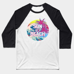 Sun of a Beach - Aesthetic Vapowave Baseball T-Shirt